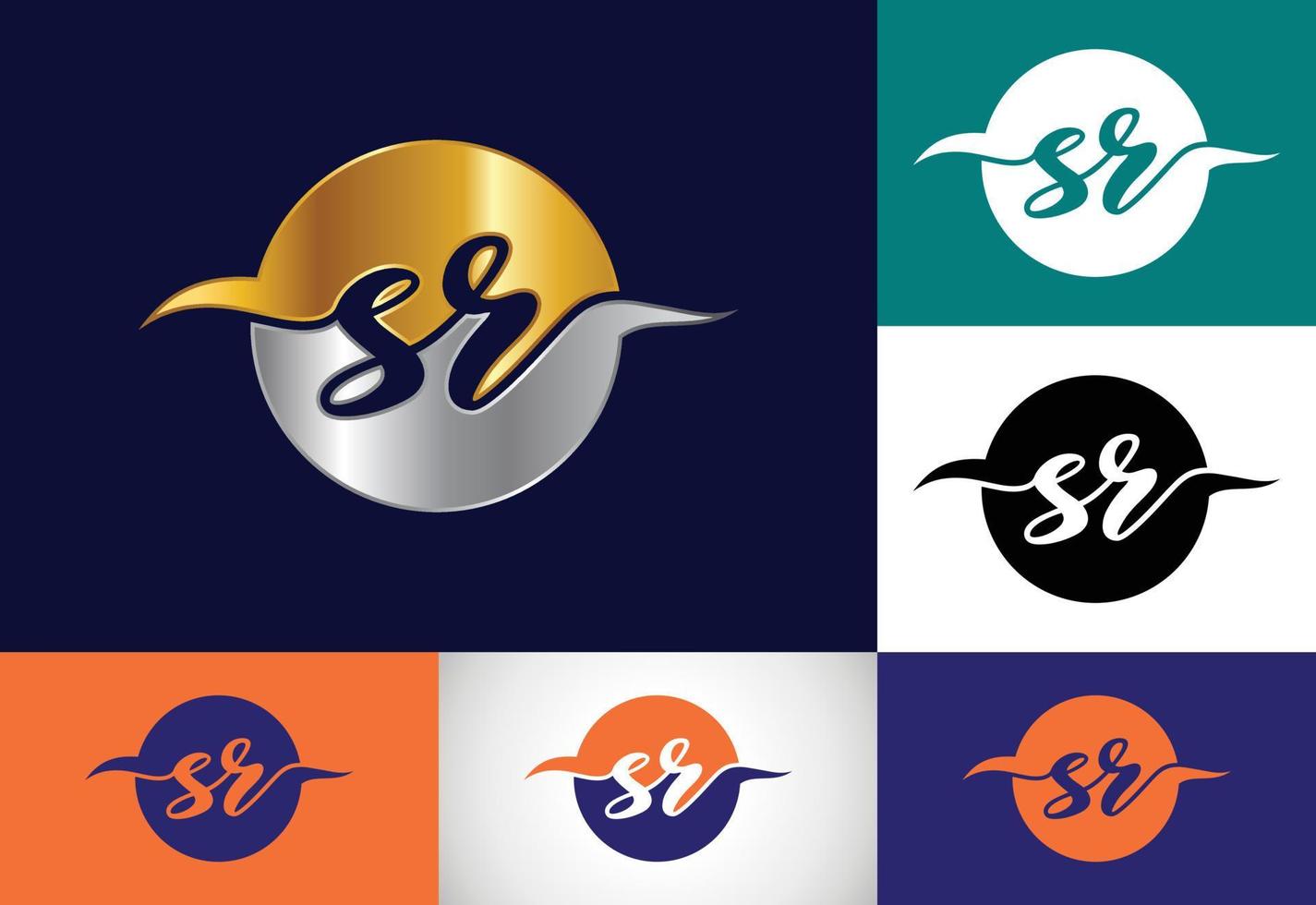 vetor de design de logotipo inicial do monograma letra sr. símbolo gráfico do alfabeto para negócios corporativos