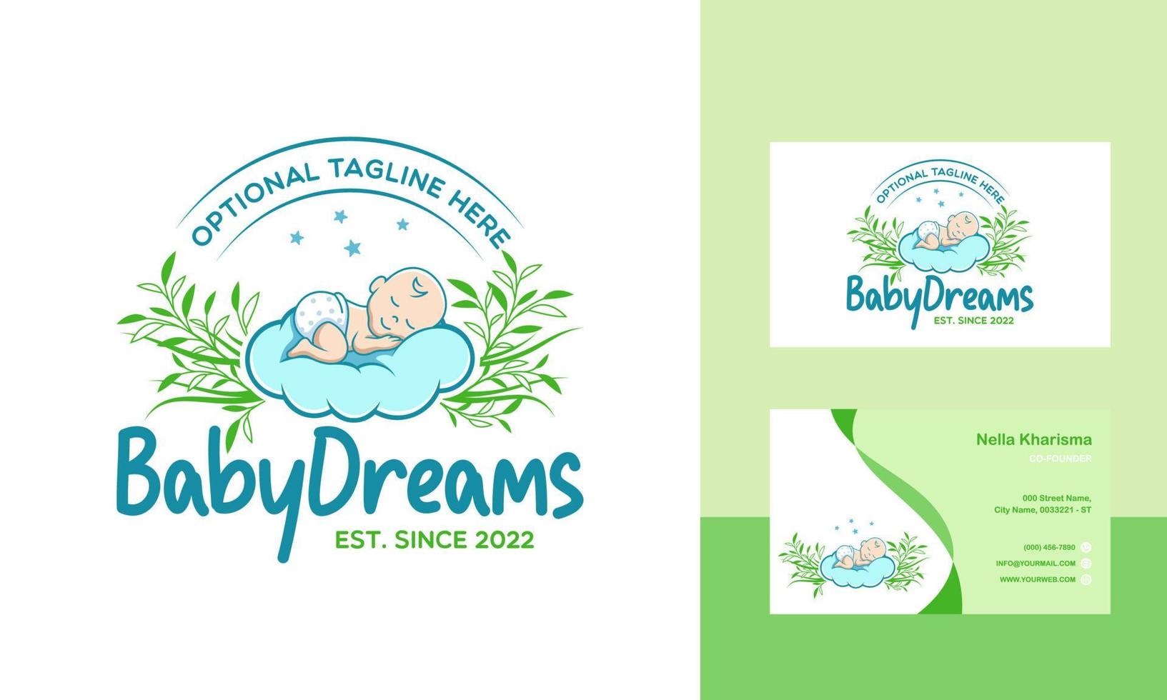 vetor de design de logotipo de bebê fofo