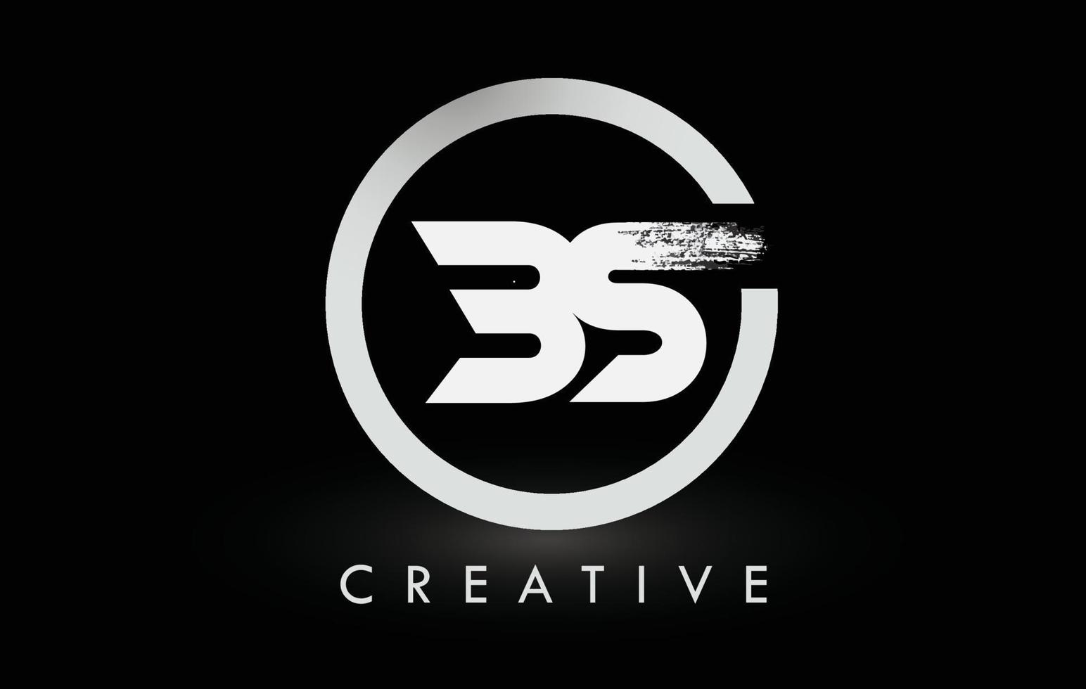 design de logotipo de letra de pincel branco bs. logotipo de ícone de letras escovadas criativas. vetor