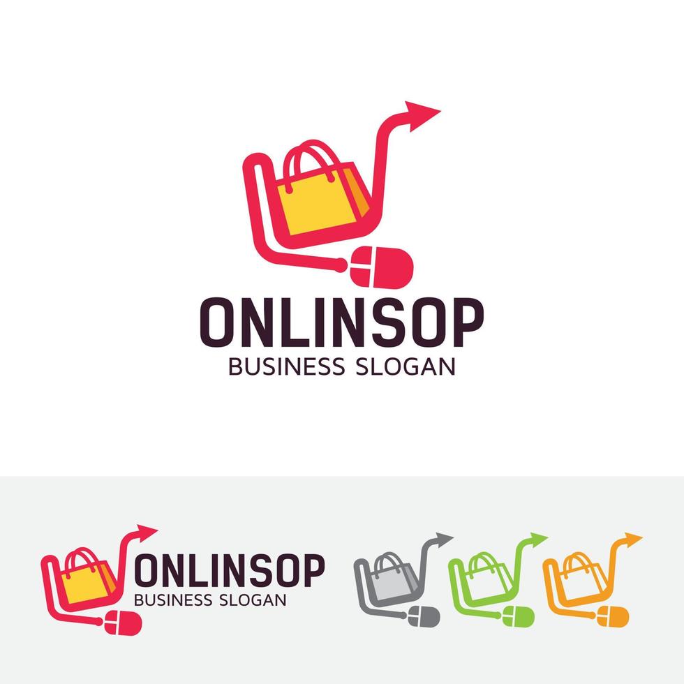 modelo de logotipo de vetor de loja online
