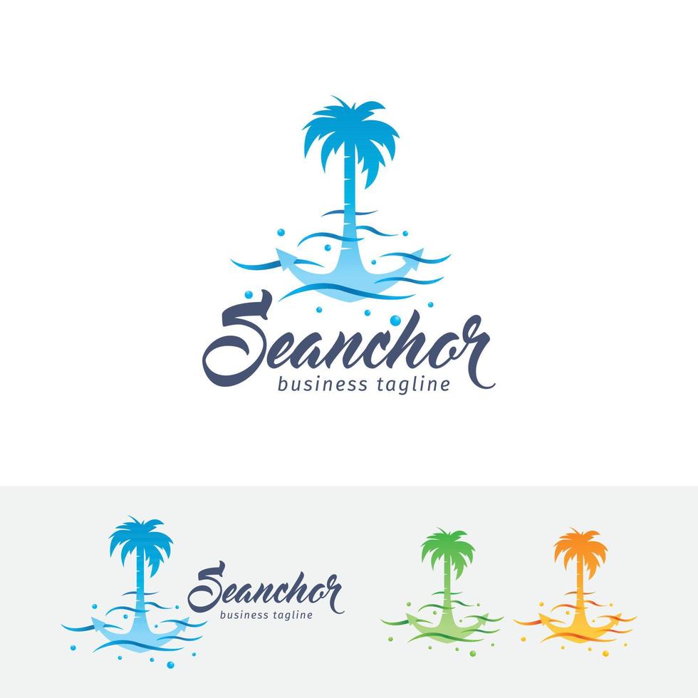 design de logotipo de vetor de resort de praia