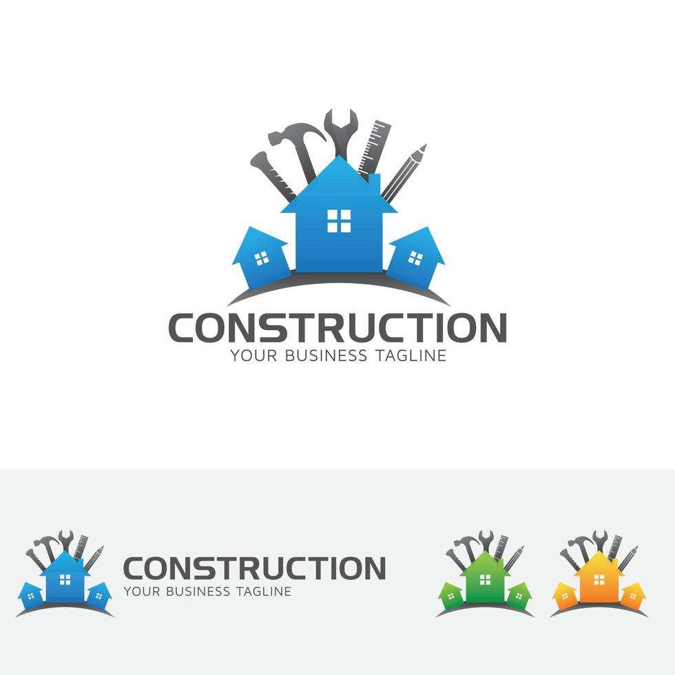 logotipo da casa de construção e reparo vetor