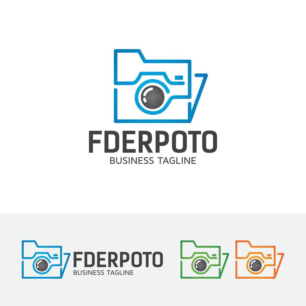 design de logotipo de conceito de câmera vetor