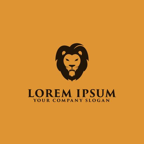 modelo de conceito de design de logotipo de cabeça de leão simples de luxo vetor
