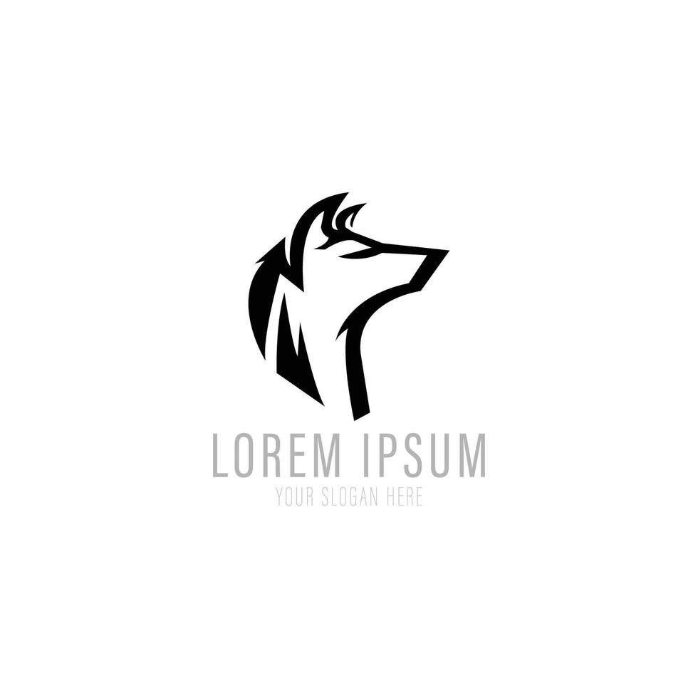 logotipo do cão e vetor de design de ícone.