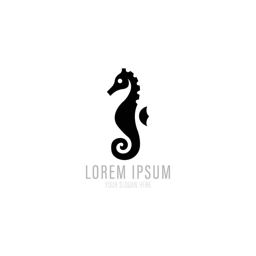 logotipo de ícone de cavalo marinho e ilustração vetorial criativa de símbolo vetor