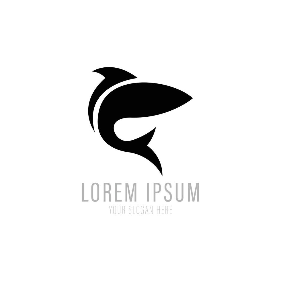 ilustração do ícone de peixe modelo de logotipo de vetor de elemento de design simples