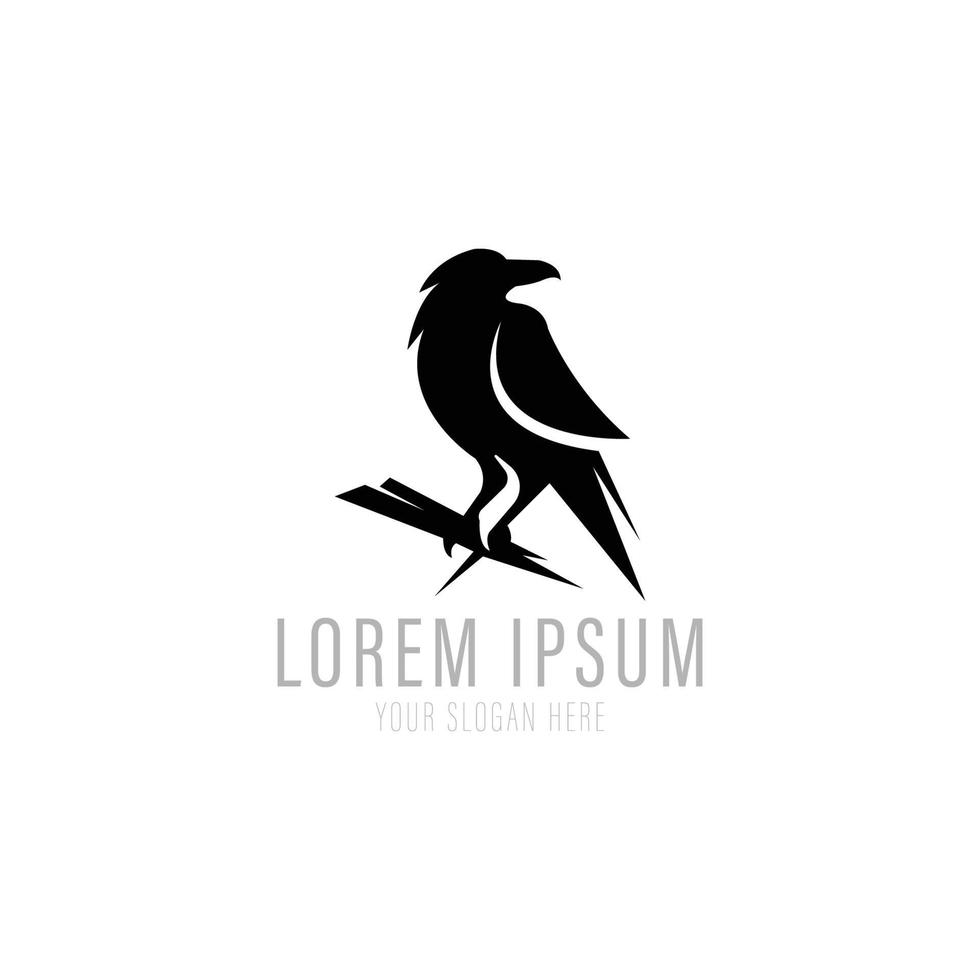 design de ícone de logotipo de corvo vetor