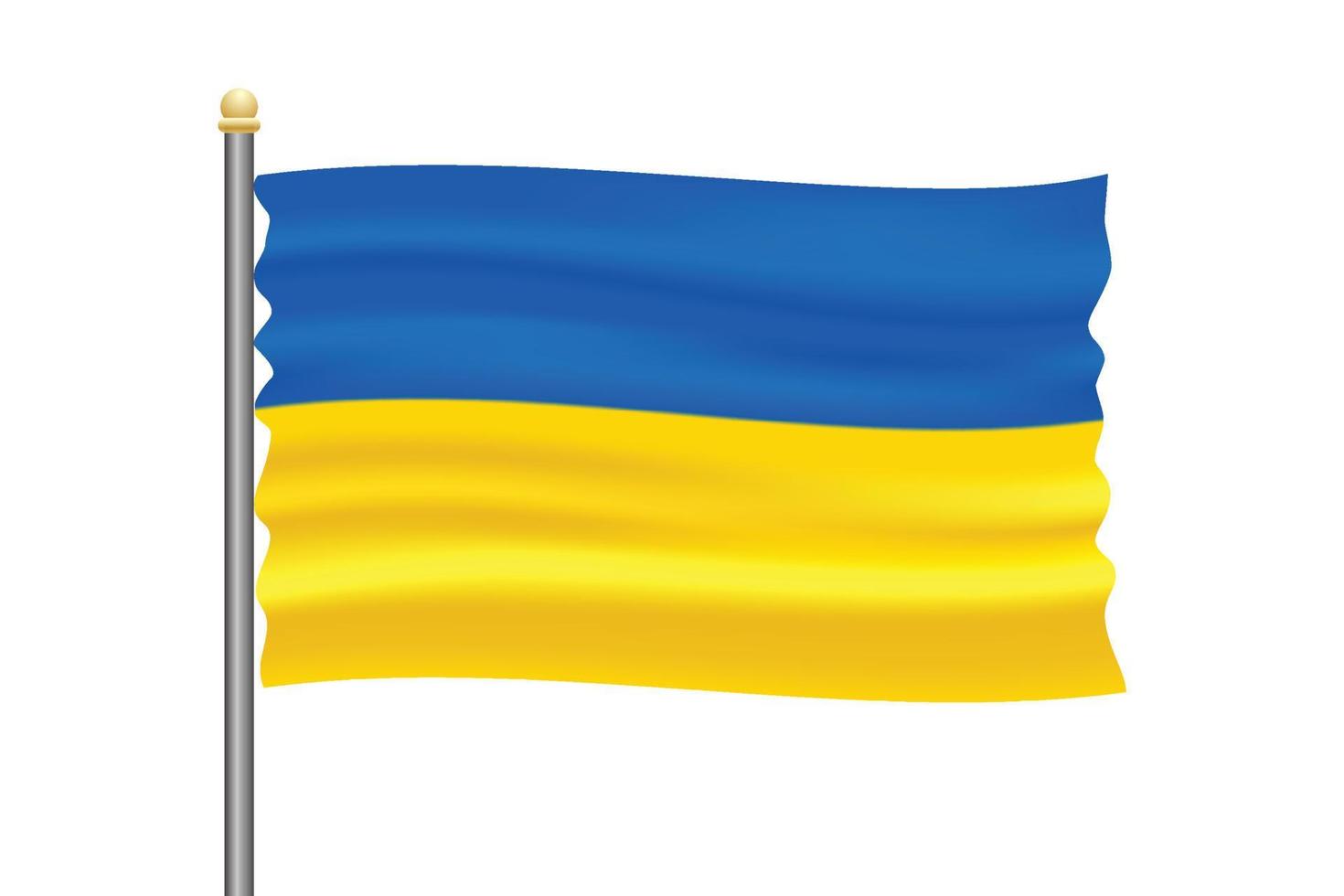 bandeira da ucrânia, vetor realista, bandeira acenando