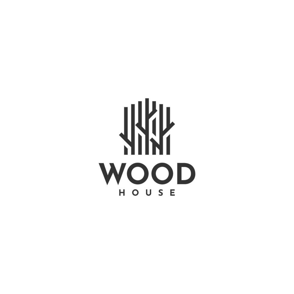 design de modelo de logotipo de casa de madeira vetor