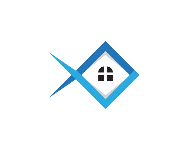 logotipo de edifícios de casa e modelo de ícones de símbolos vetor