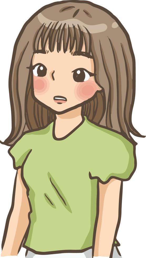 página para colorir menina dos desenhos animados ilustração de anime mangá  kawaii bonito, personagem de desenho de criança de clipart 6123858 Vetor no  Vecteezy