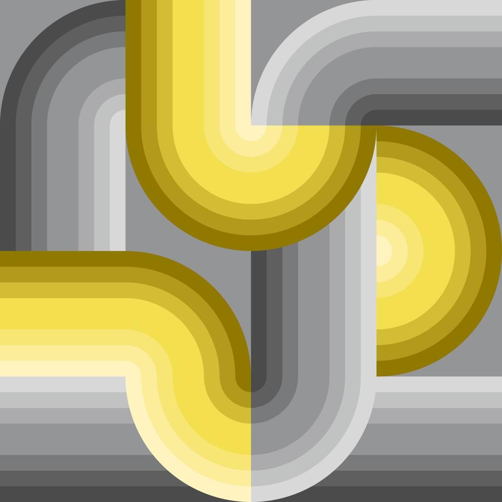 forma de tubo gradiente amarelo cinza de fundo abstrato vetor