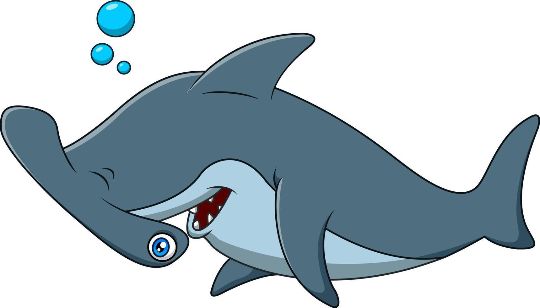 vetor de ilustração de tubarão-martelo fofo