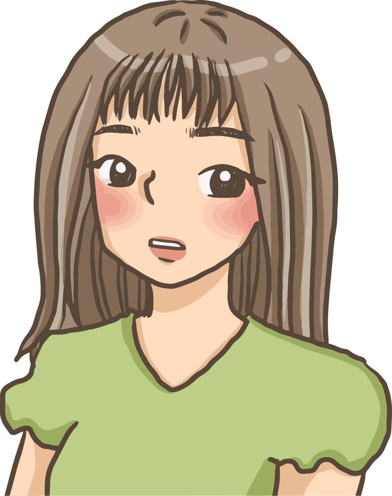 menina dos desenhos animados bonito mangá kawaii anime ilustração clipart criança personagem de desenho vetor