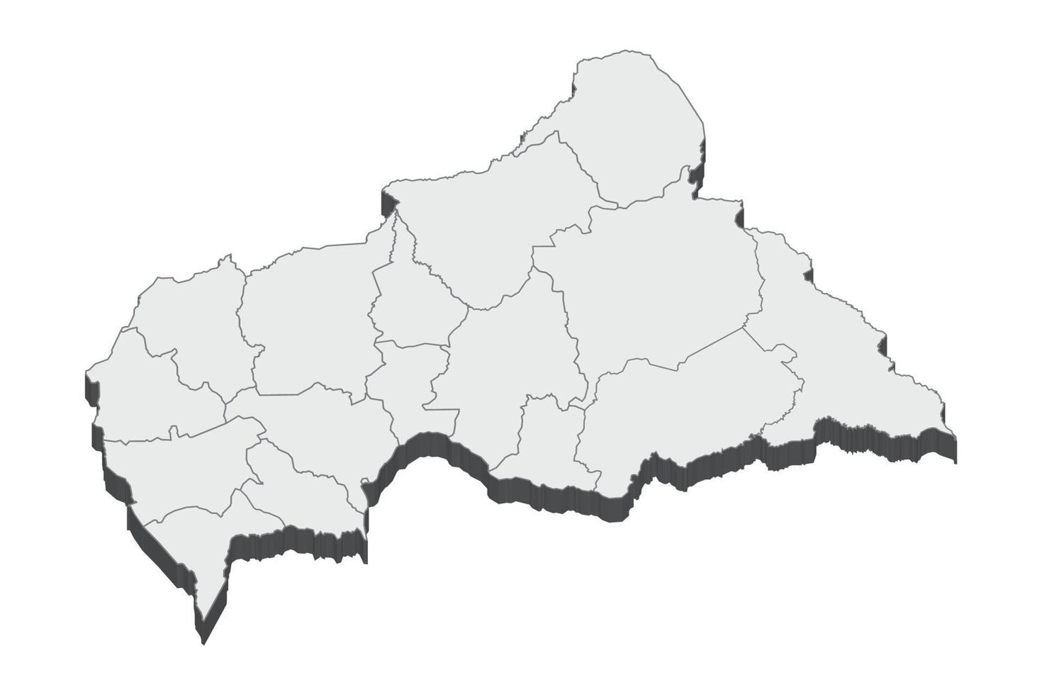 ilustração do mapa 3D da república centro-africana vetor