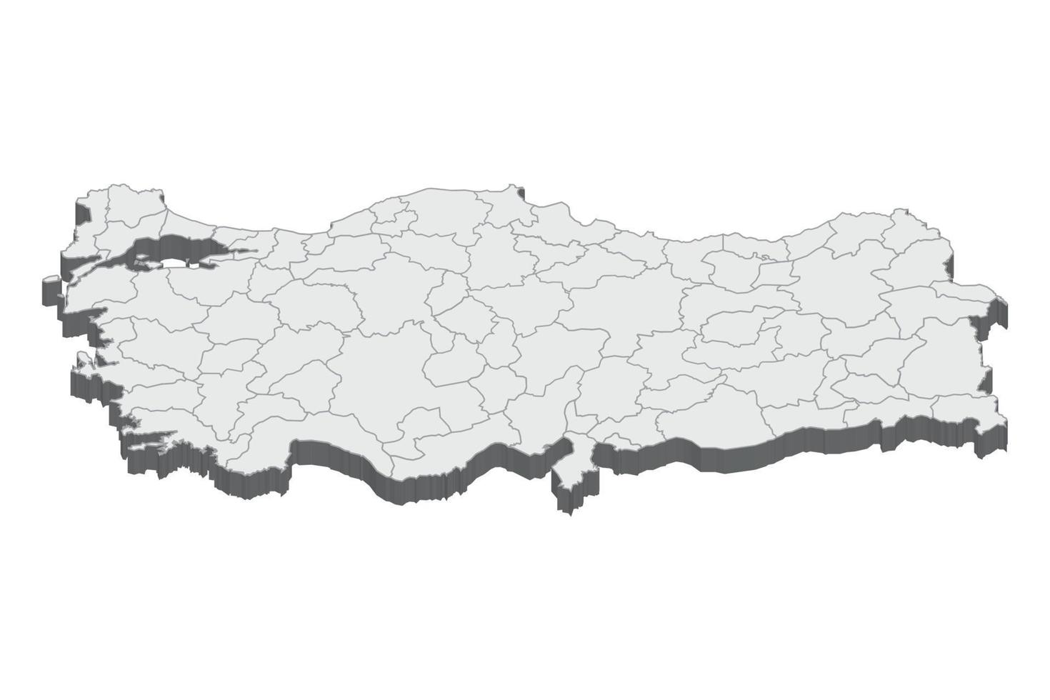 ilustração do mapa 3D da Turquia vetor