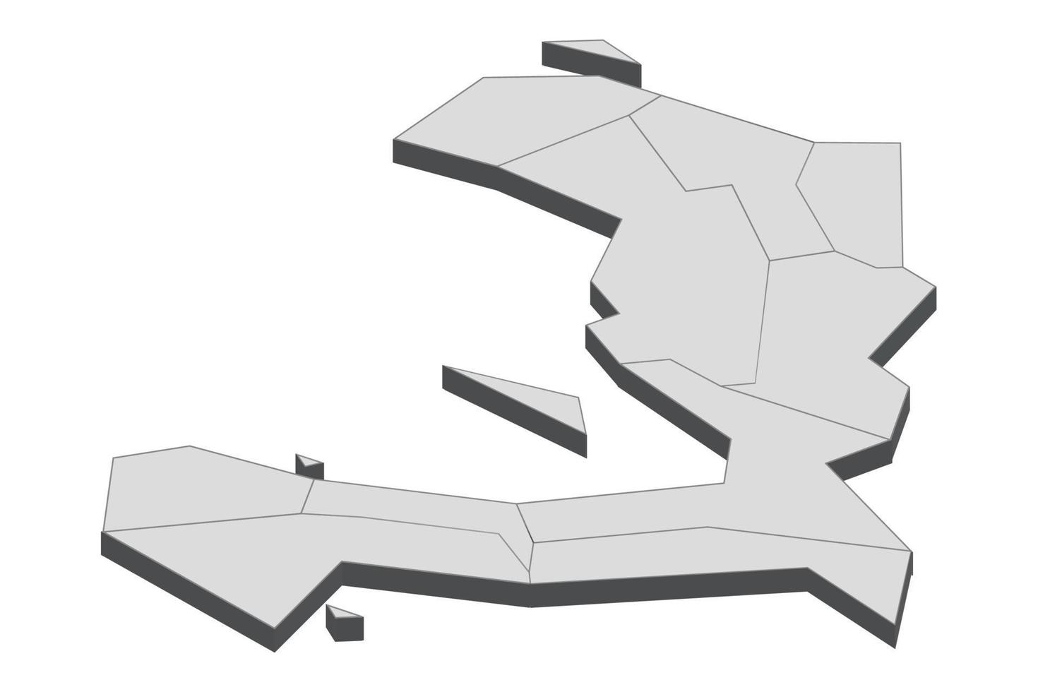 ilustração do mapa 3D do Haiti vetor