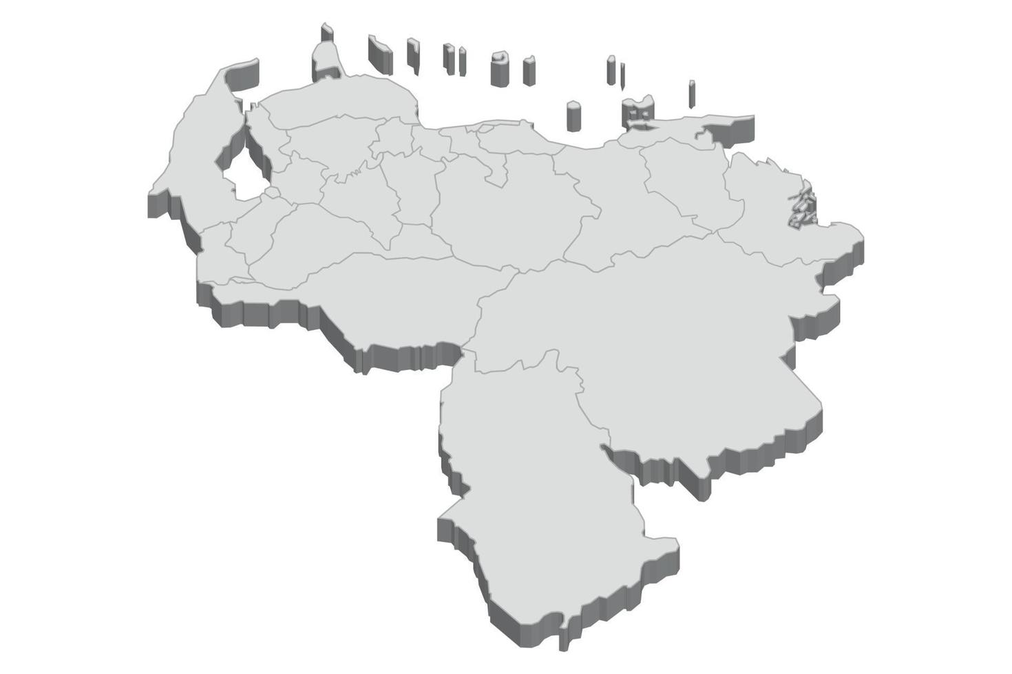 ilustração do mapa 3D da Venezuela vetor