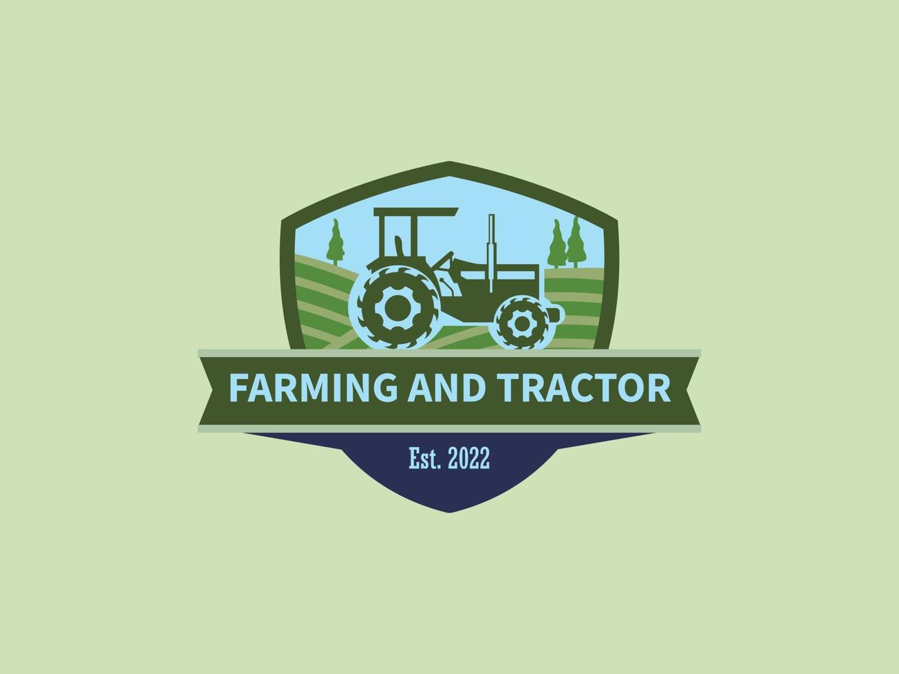 trator em um logotipo de fazenda vetor