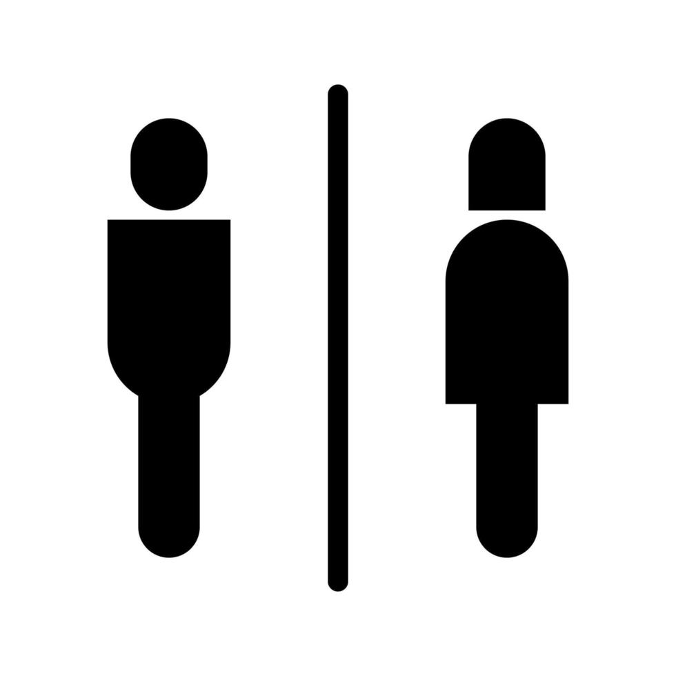 homem mulher ou masculino banheiro feminino sinal de banheiro logotipo estilo silhueta preta vetor
