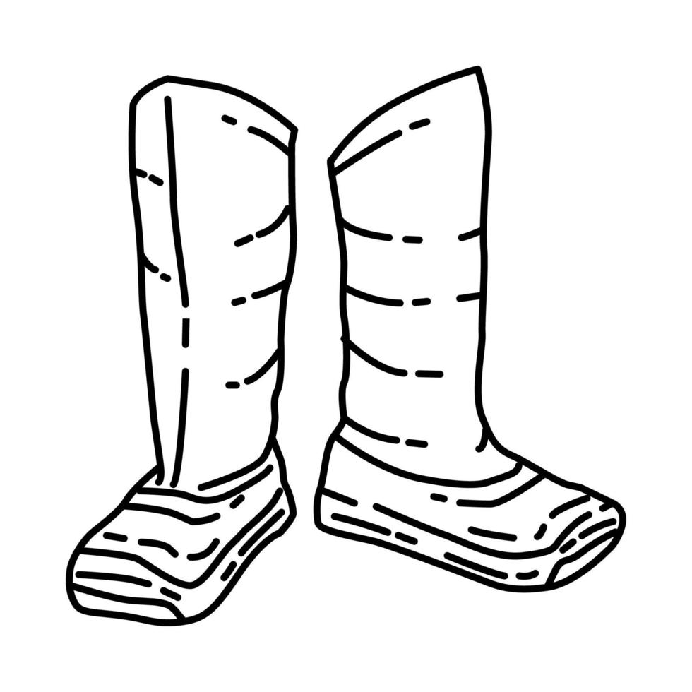 botas tradicionais para ícone de homens. doodle desenhado à mão ou estilo de ícone de contorno. vetor