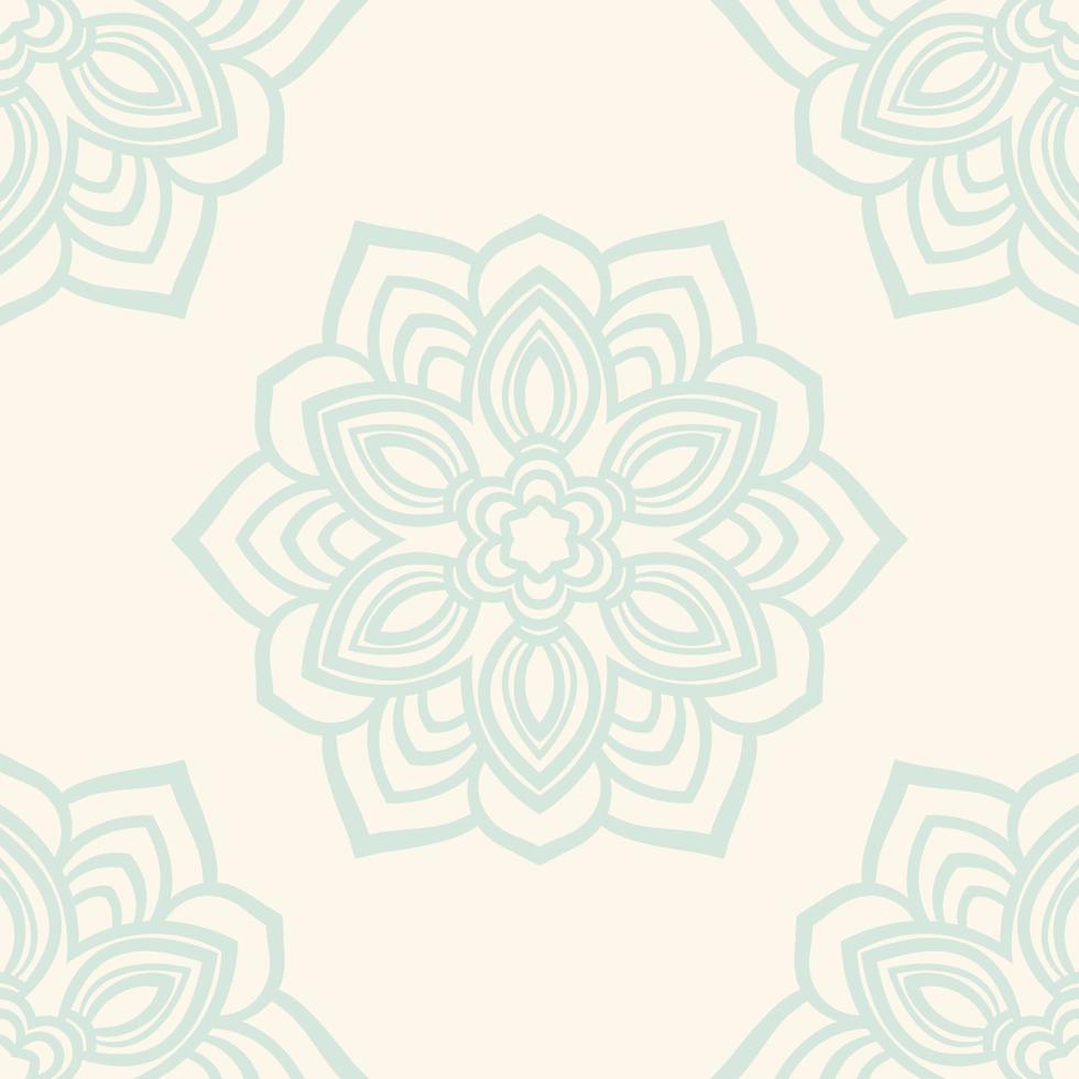 padrão sem emenda de fantasia com mandala ornamental. fundo abstrato flor doodle redondo. círculo geométrico floral. vetor