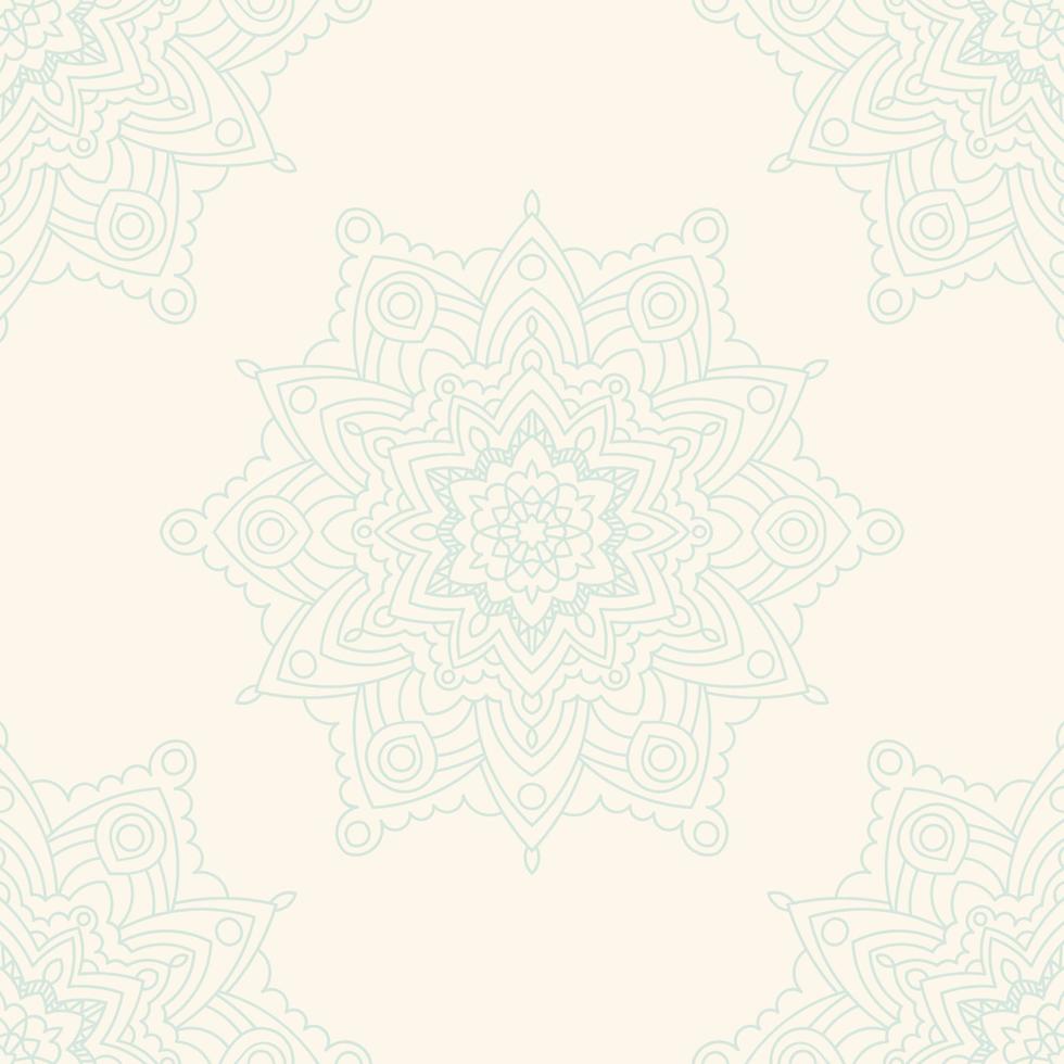 padrão sem emenda de fantasia com mandala ornamental. fundo abstrato flor doodle redondo. círculo geométrico floral. vetor