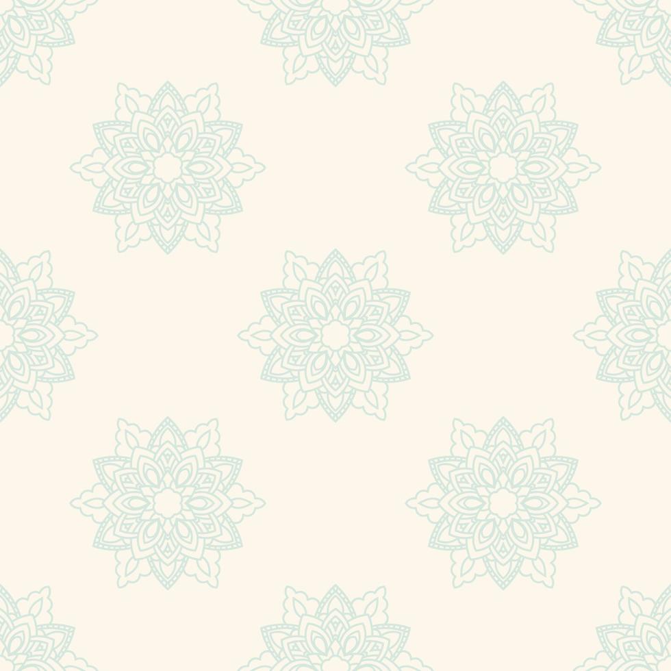 padrão sem emenda de fantasia com mandala ornamental. fundo abstrato flor doodle redondo. círculo geométrico floral. vetor