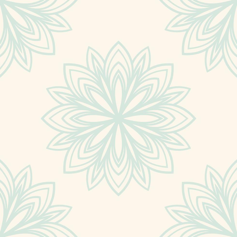 padrão sem emenda de fantasia com mandala ornamental. fundo abstrato flor doodle redondo. círculo geométrico floral. vetor