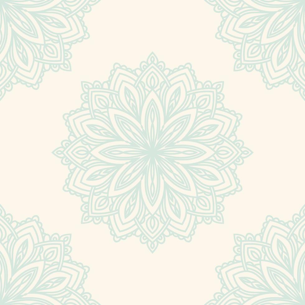 padrão sem emenda de fantasia com mandala ornamental. fundo abstrato flor doodle redondo. círculo geométrico floral. vetor