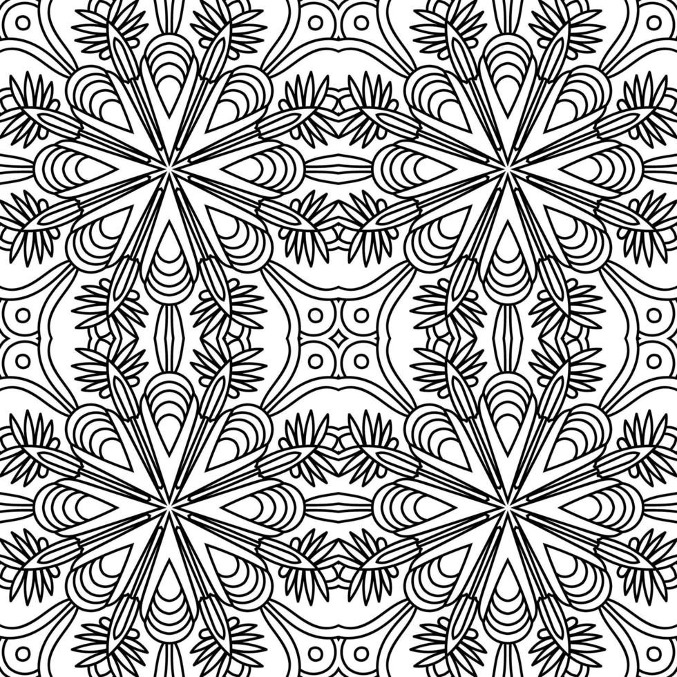 abstrato sem costura padrão com flor mandala. mosaico, azulejo. fundo floral. vetor