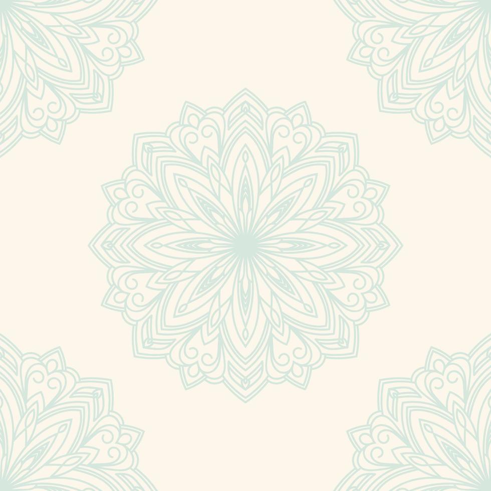 padrão sem emenda de fantasia com mandala ornamental. fundo abstrato flor doodle redondo. círculo geométrico floral. vetor