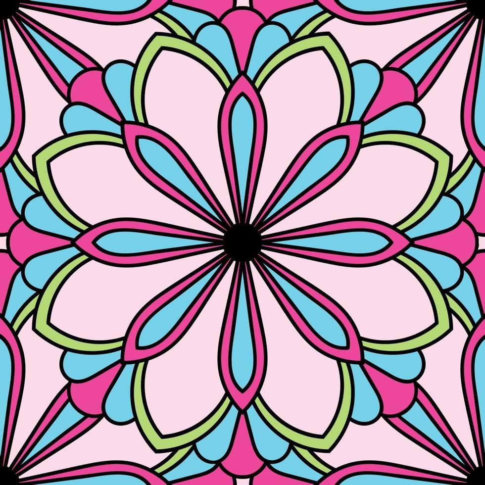 cartão de mandala bonito. flor ornamental doodle redondo isolado no fundo branco. ornamento decorativo geométrico em estilo étnico oriental. vetor