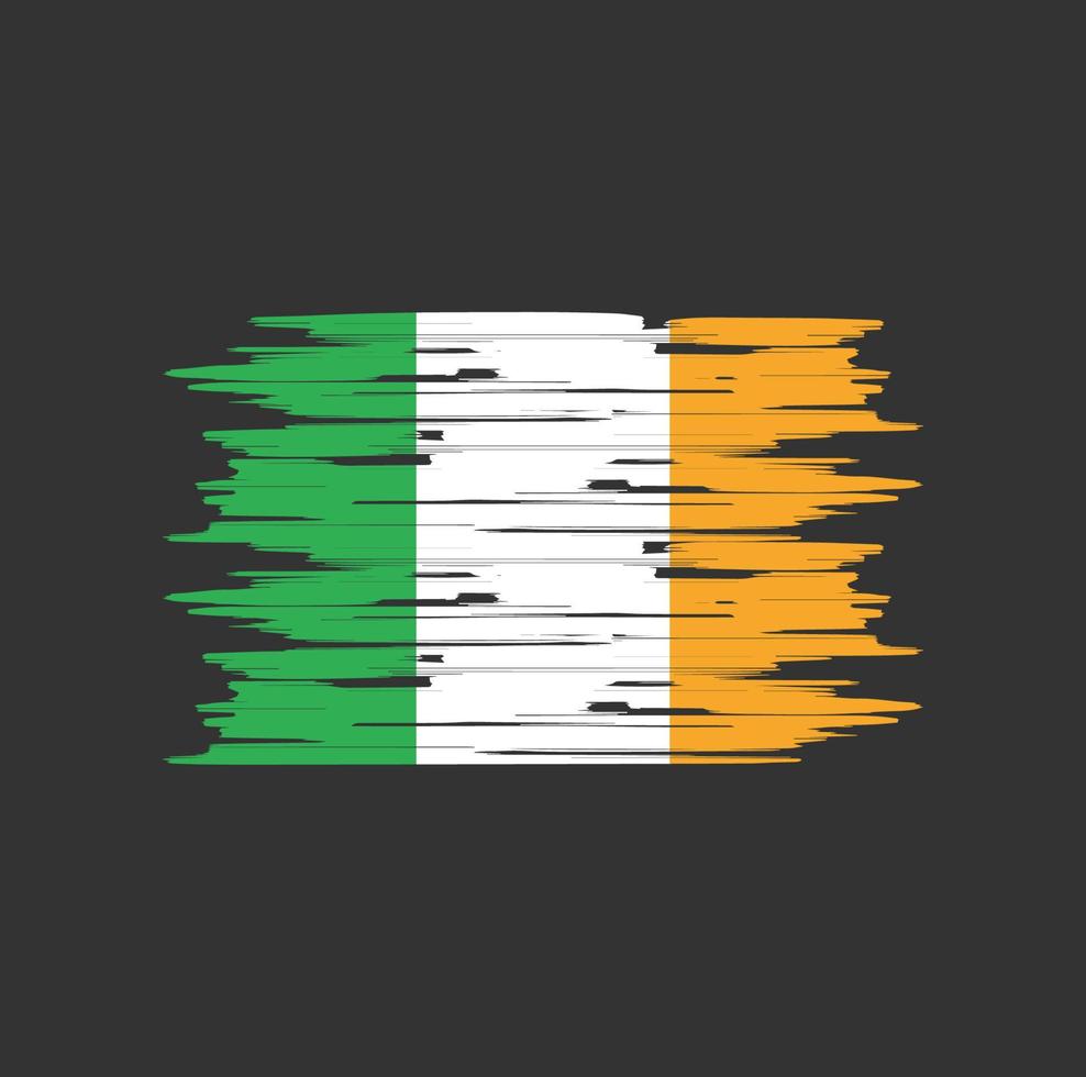 escova da bandeira da irlanda vetor