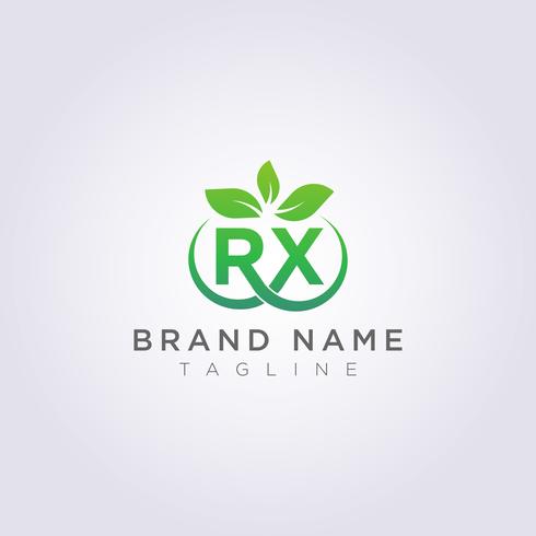 Logo Vector Leaf ícone Design RX carta símbolo
