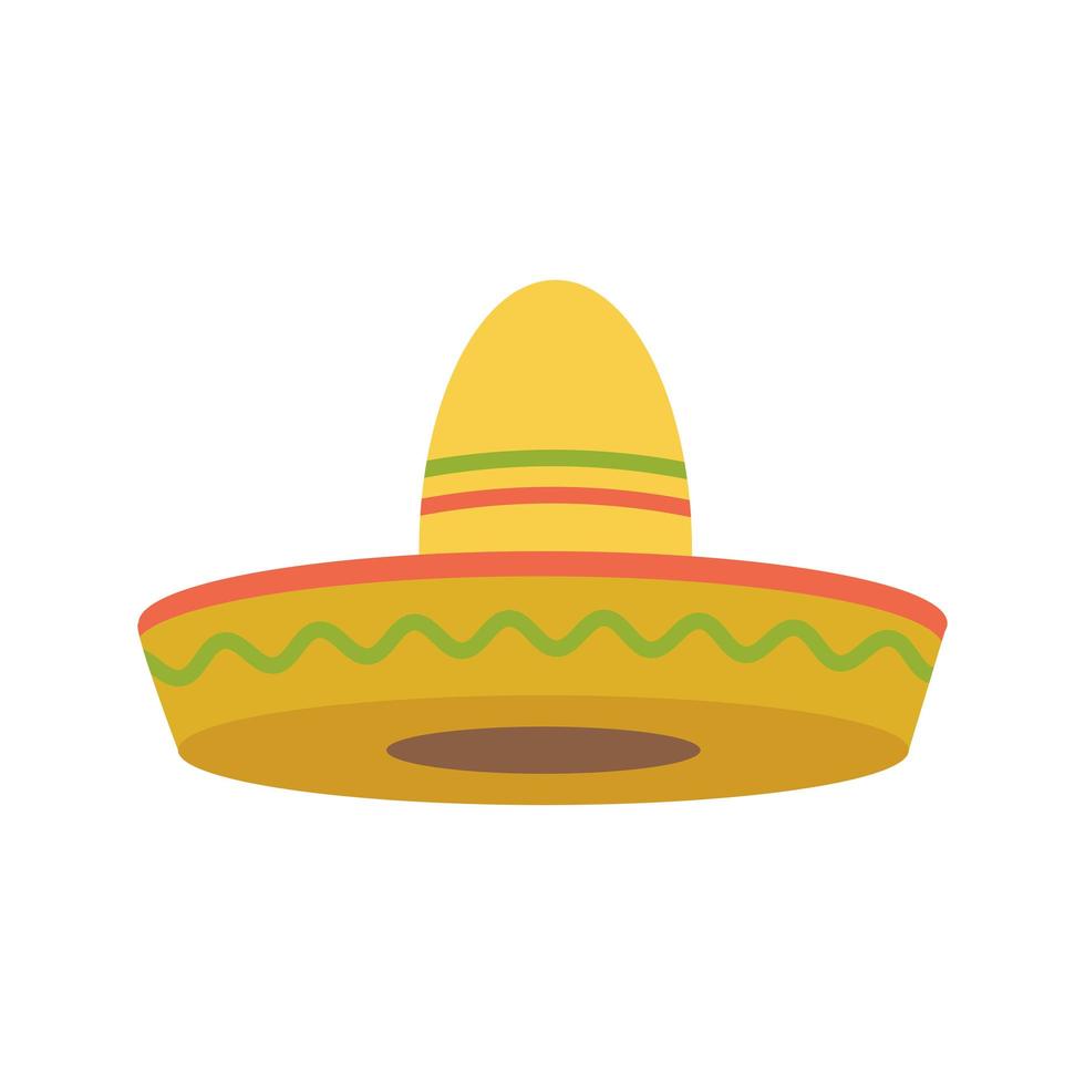 sombrero - ícone de vetor plano colorido de chapéu mexicano para aplicativos e sites. ilustração dos desenhos animados.