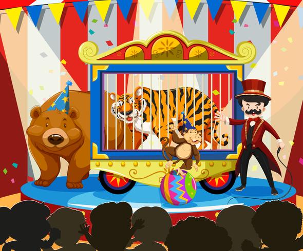 Animal show no carnaval vetor