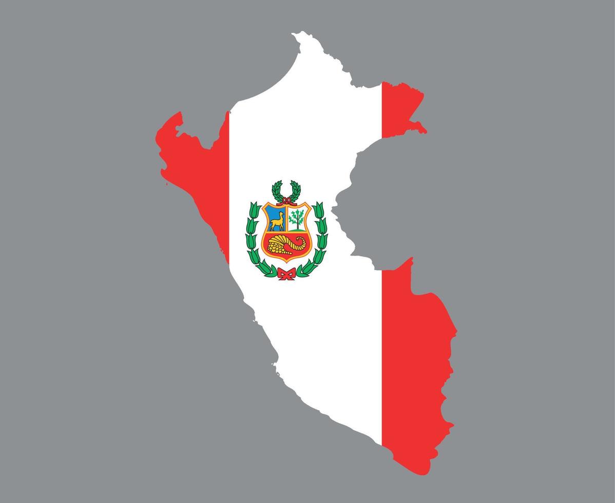 bandeira do peru emblema latino americano nacional mapa ícone ilustração vetorial elemento de design abstrato vetor