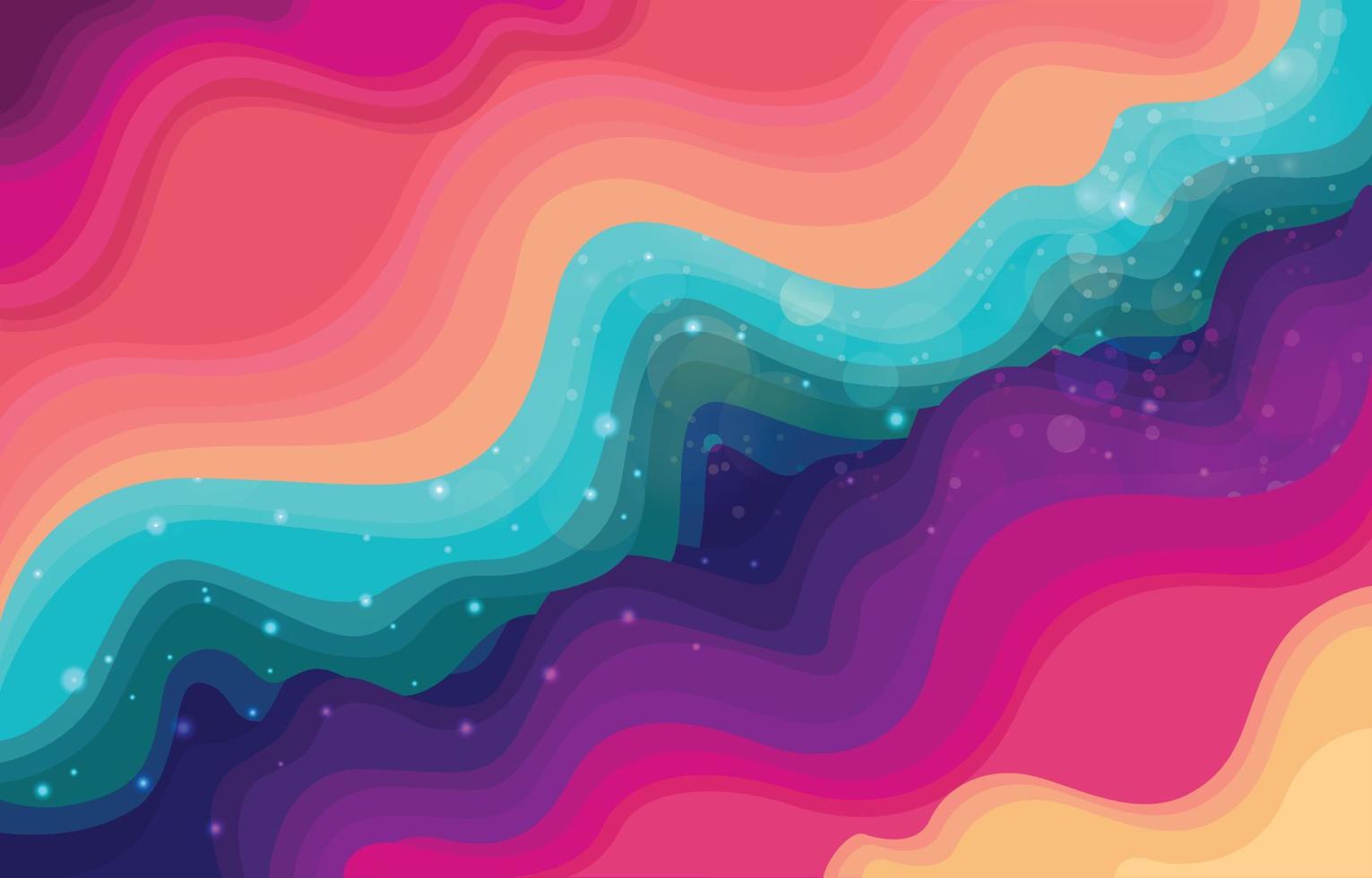 lindo fundo de ondas de arco-íris vetor