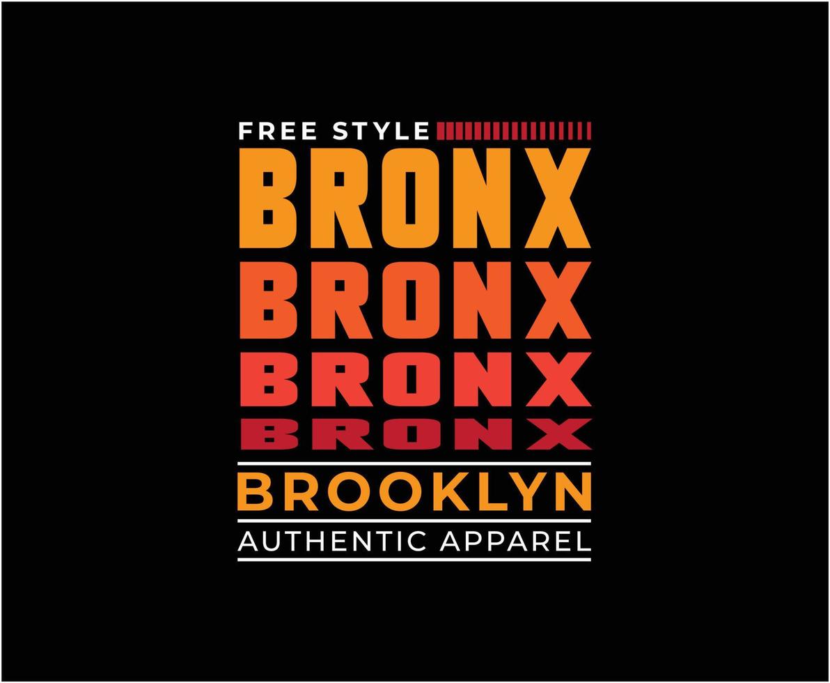 design de t-shirt de vetor de tipografia bronx