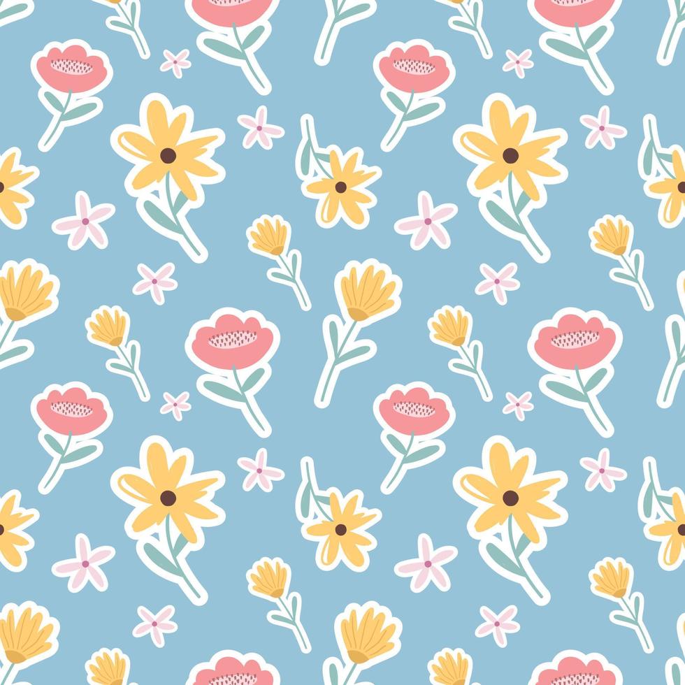 design sem costura de flores de beleza de primavera para design de tecido ou papel de parede vetor