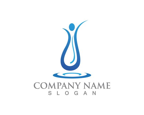 Logotipo de pessoas de água e símbolos modelo de vetor app