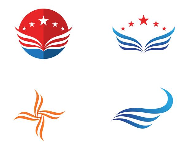 símbolo do logotipo de asa para um designer profissional vetor