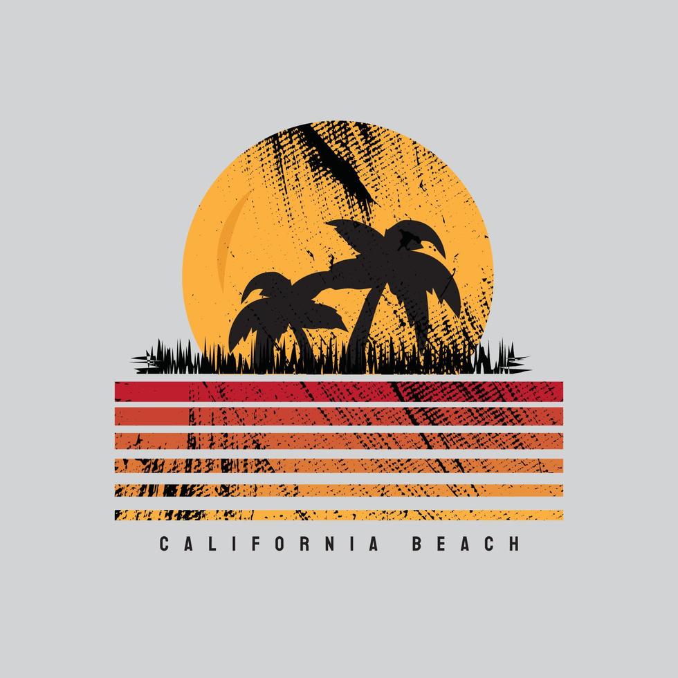 t-shirt de praia da califórnia e design de vestuário vetor