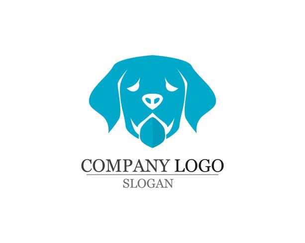 cão logotipo de símbolos de amor e modelo de símbolos vetor