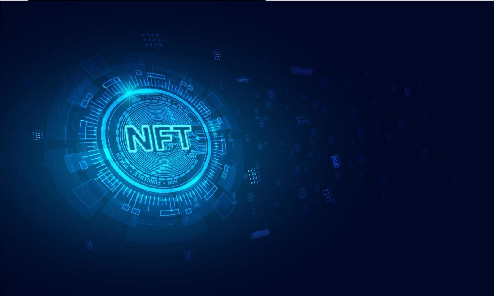 não fungível token nft coin.blue abstrato tecnologia fundo. vetor