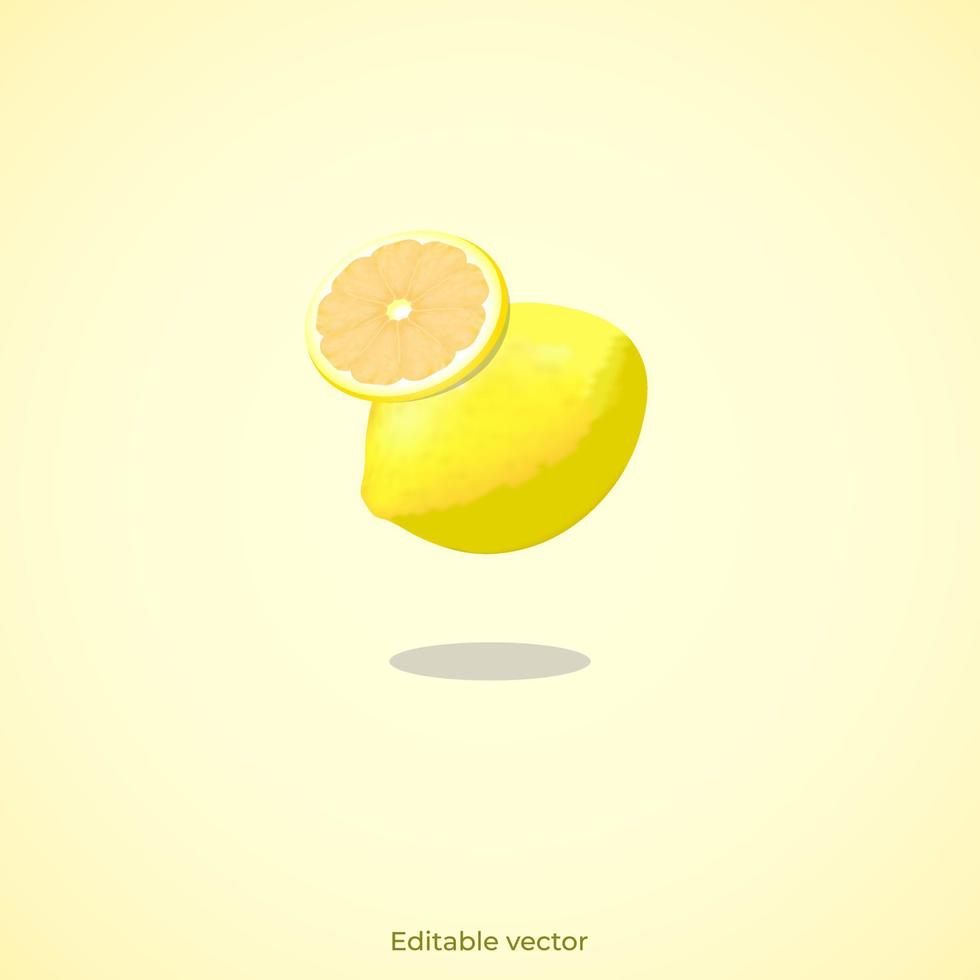 ícone de fatia de limão 3d vetor