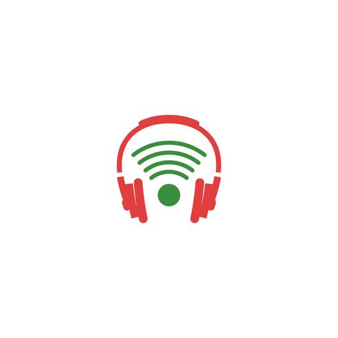 elemento de ícone de logotipo criativo de fone de ouvido sem fio isolado vetor