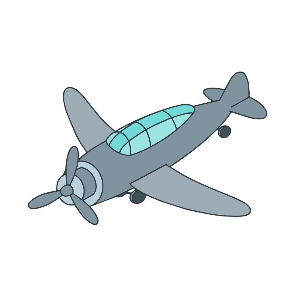 vetor de desenhos animados de avião de brinquedo isolado no fundo branco
